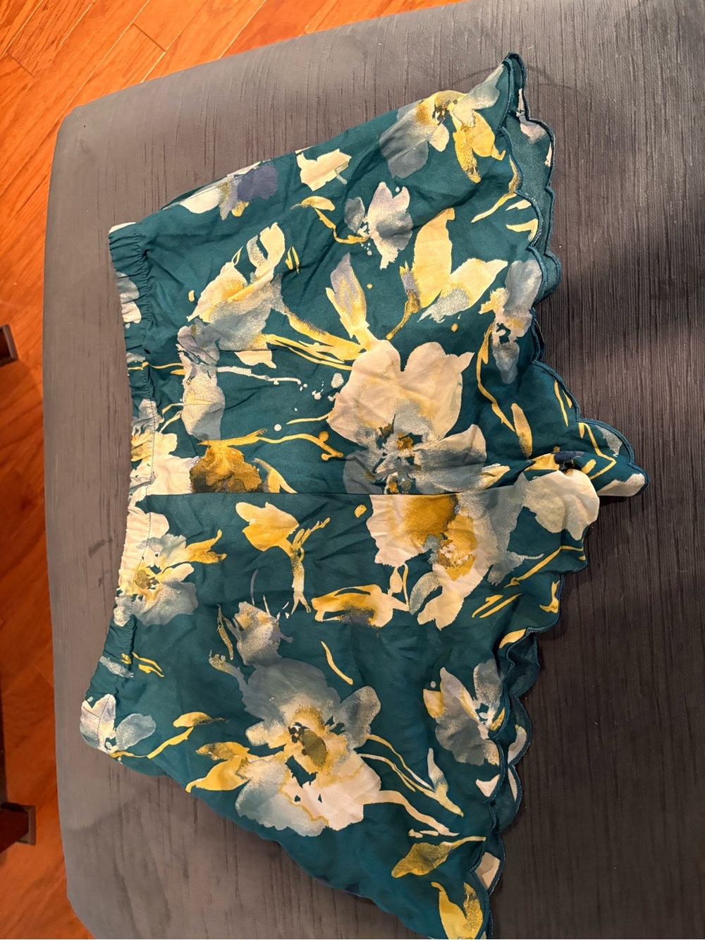 Stars Above Teal Floral Pajama Shorts - Picture 8 of 12
